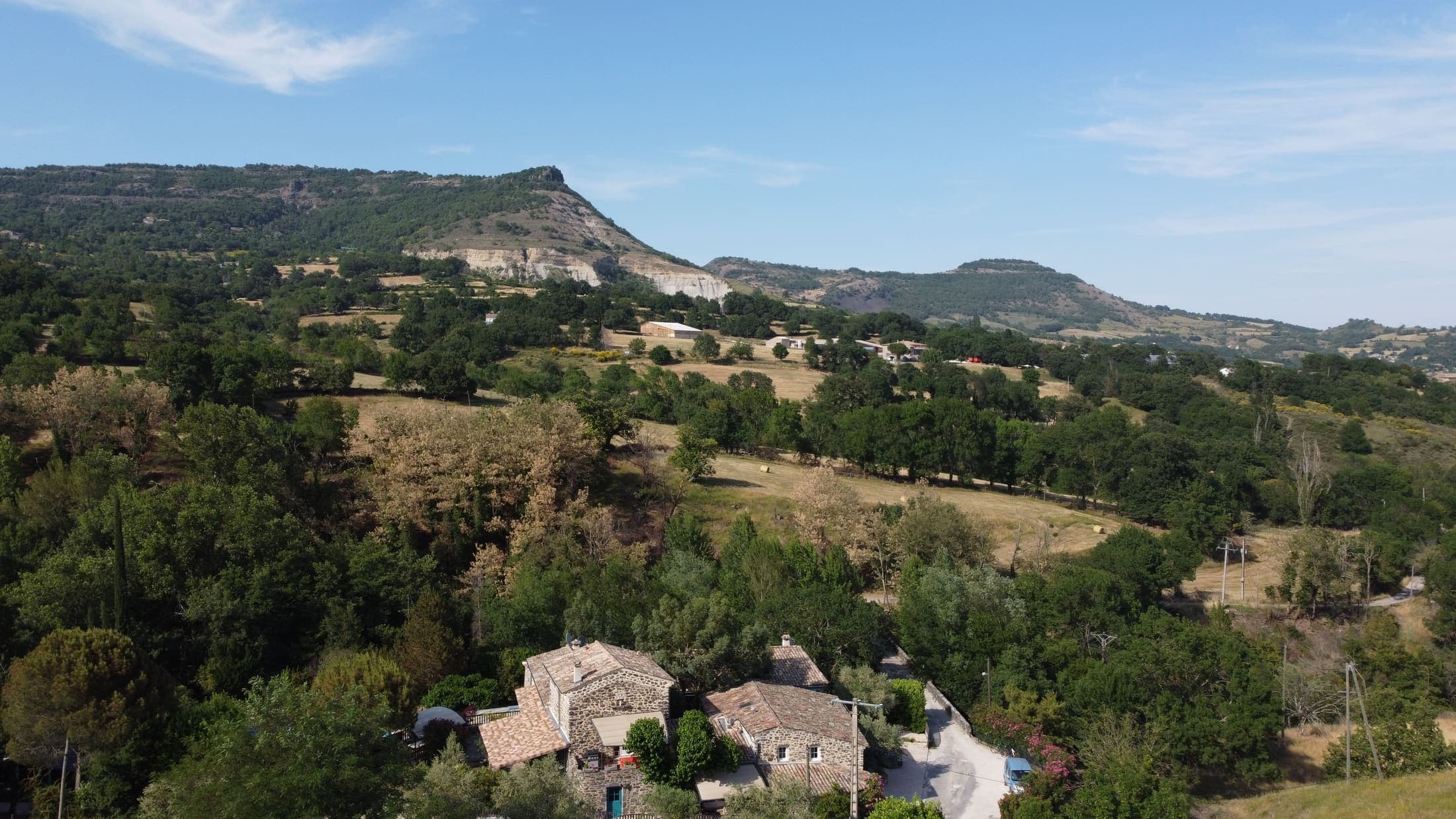 Panorama sur les collines de l'Ardèche